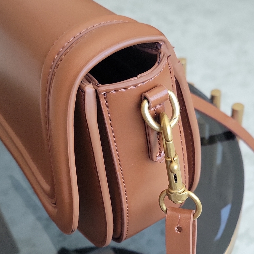 Zara Tan Leather Crossbody Bag - Picture 13 of 15
